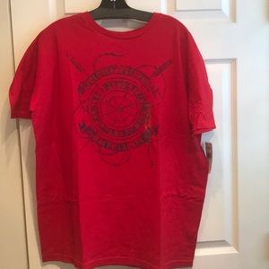 RALPH LAUREN Polo Yacht Club Red Graphic T-Shirt L